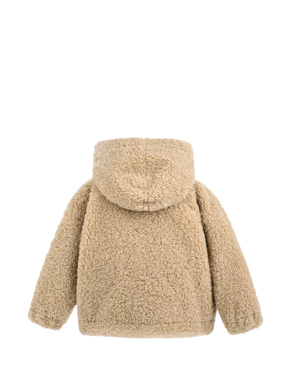 Moustache hooded fleece jacket Beige