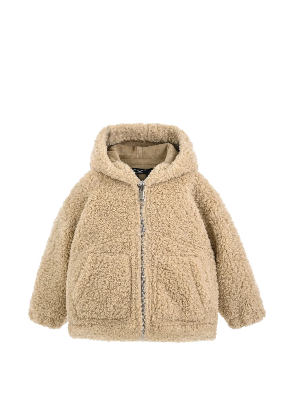 Moustache hooded fleece jacket - Neutrals