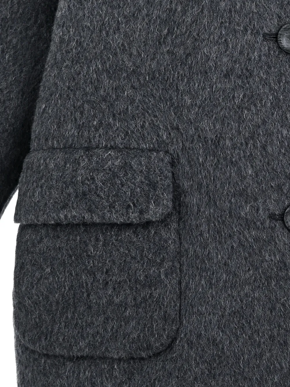 Moustache hooded wool coat Grijs