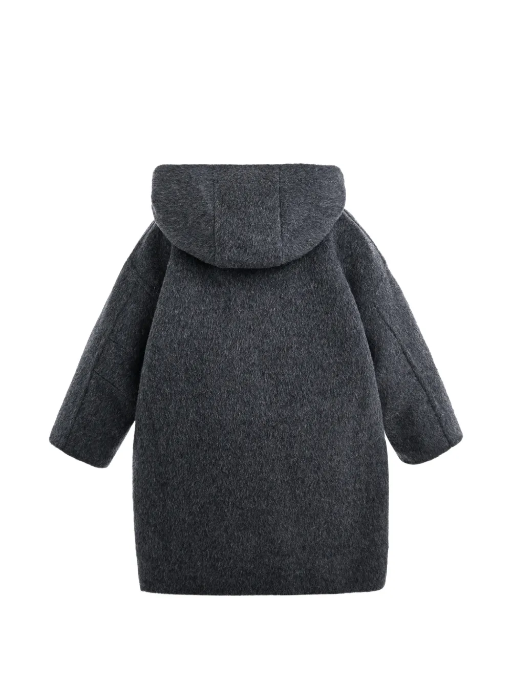 Moustache hooded wool coat Grijs