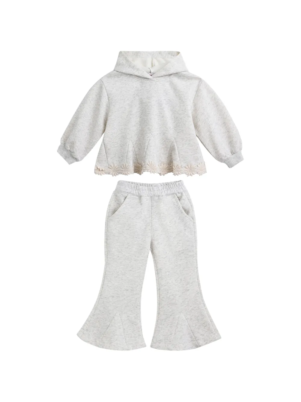 Sweet Cactus lace-trim tracksuit - Grigio