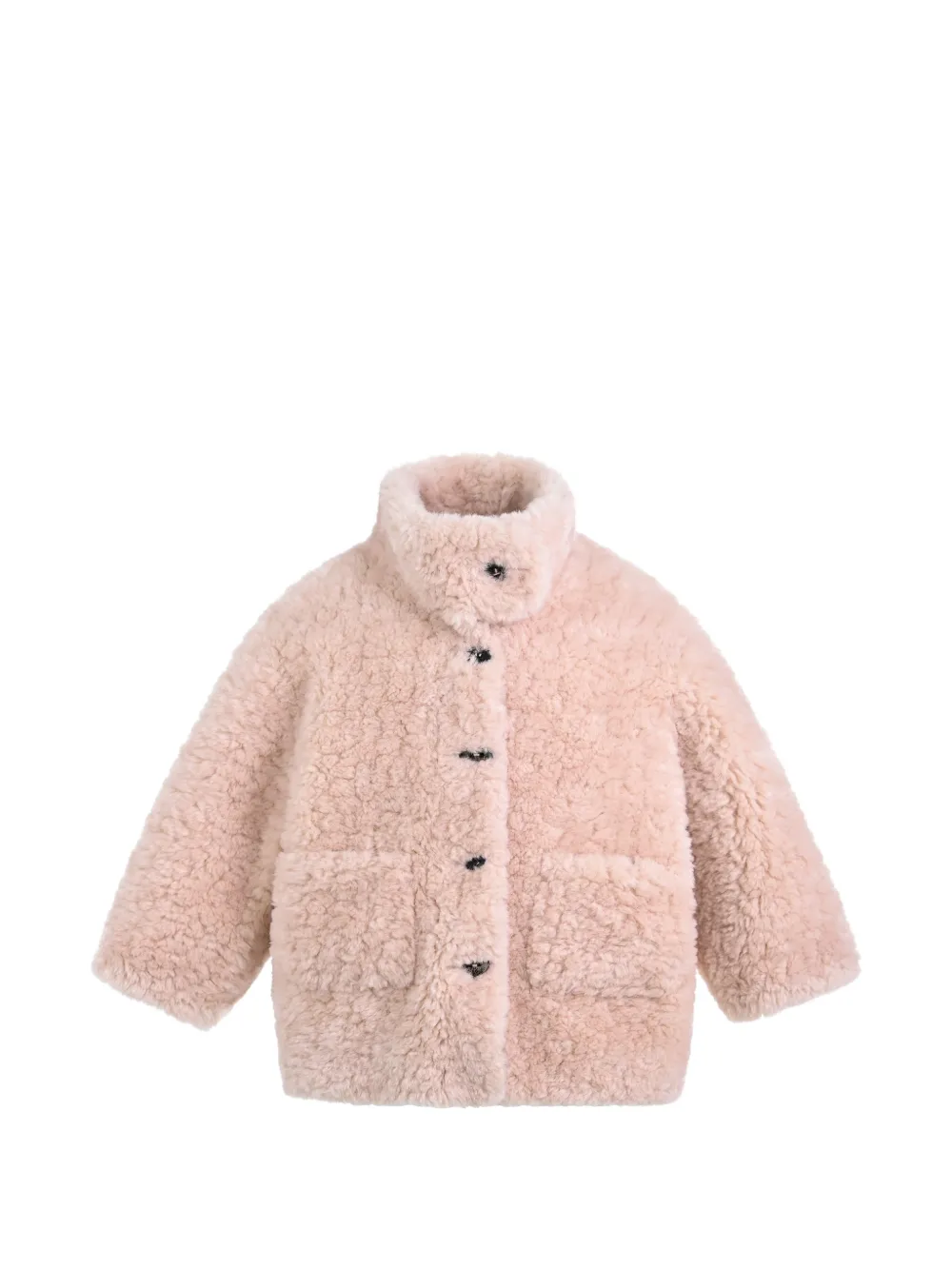 Mimi Tutu high-necck faux-fur coat - Rosa