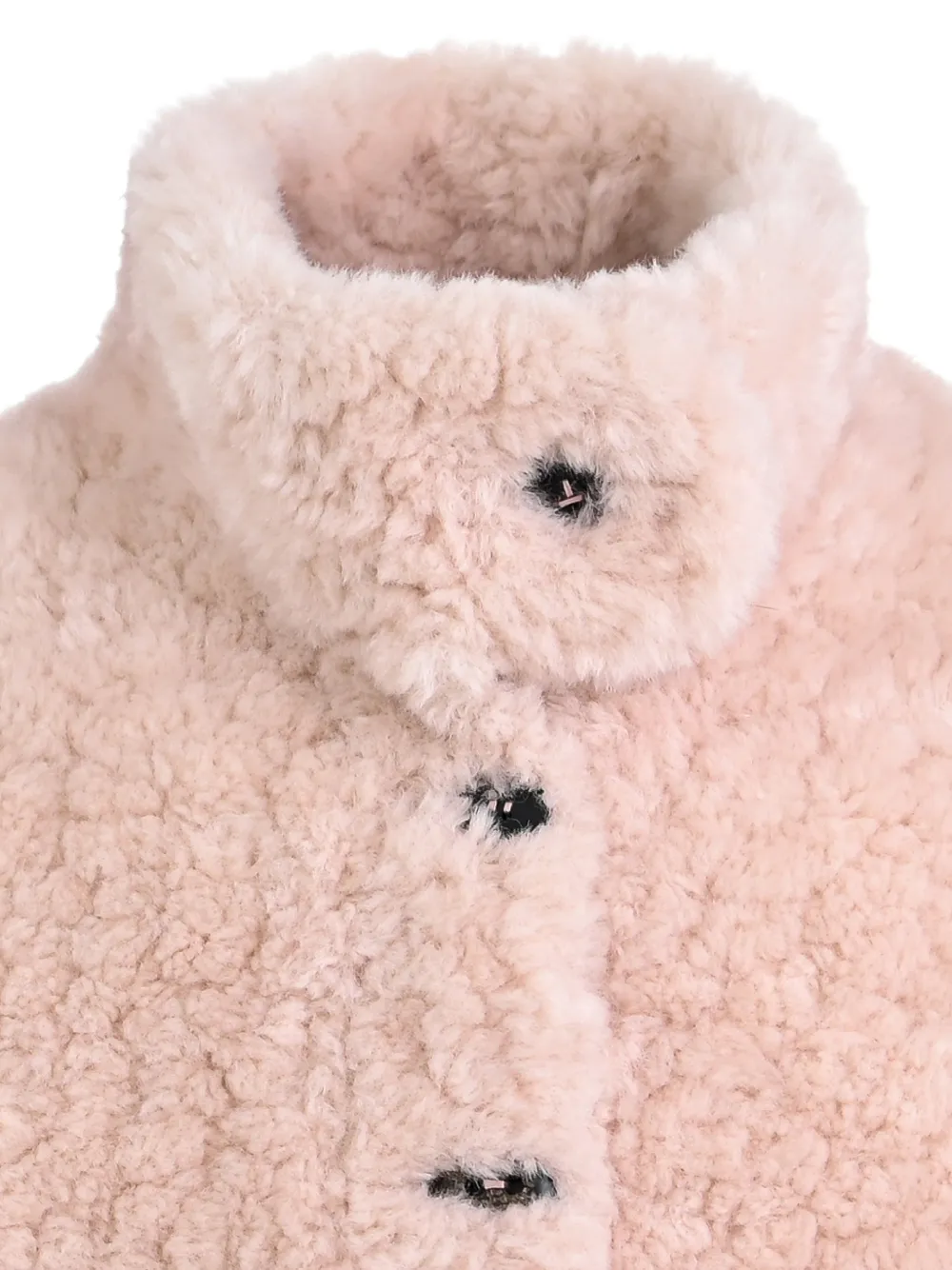 Mimi Tutu high-necck faux-fur coat Roze