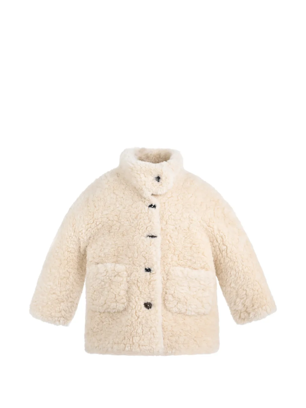 Mimi Tutu high-neck faux-fur coat - Toni neutri