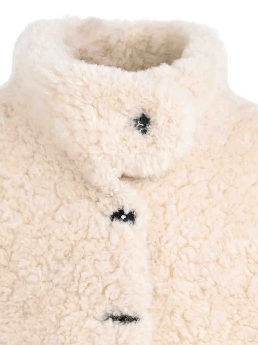 Mimi Tutu high-neck faux-fur coat Beige