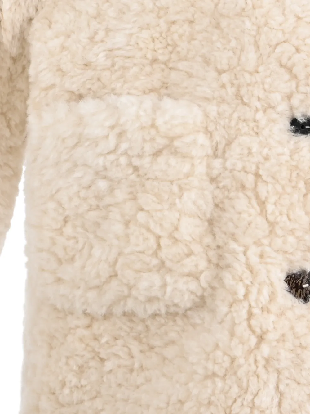 Mimi Tutu high-neck faux-fur coat Beige