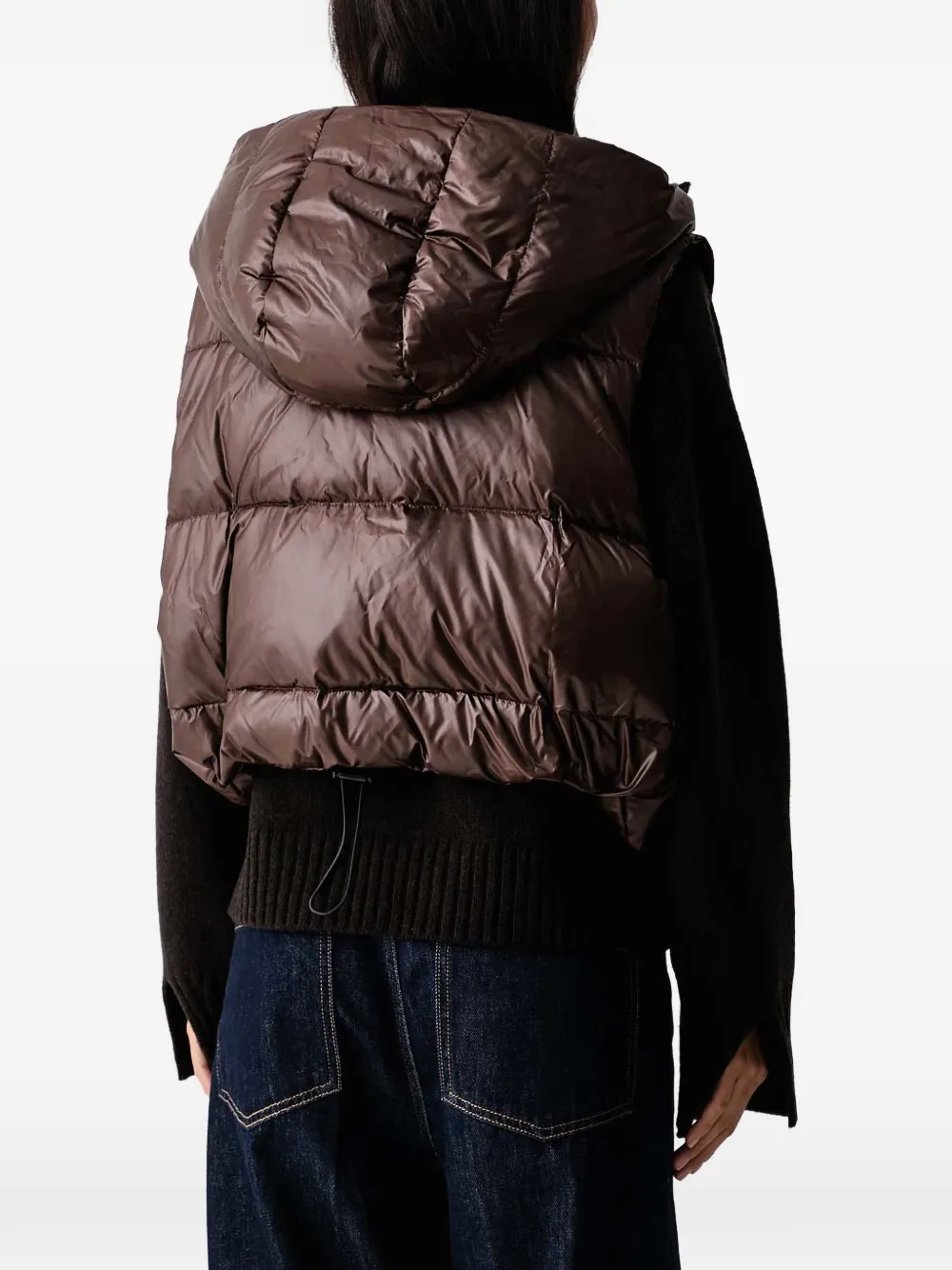 MMC STUDIO Lili quilted hooded gilet Bruin