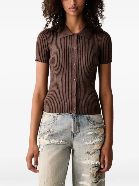 Miss Sixty embellished ribbed short-sleeve cardigan