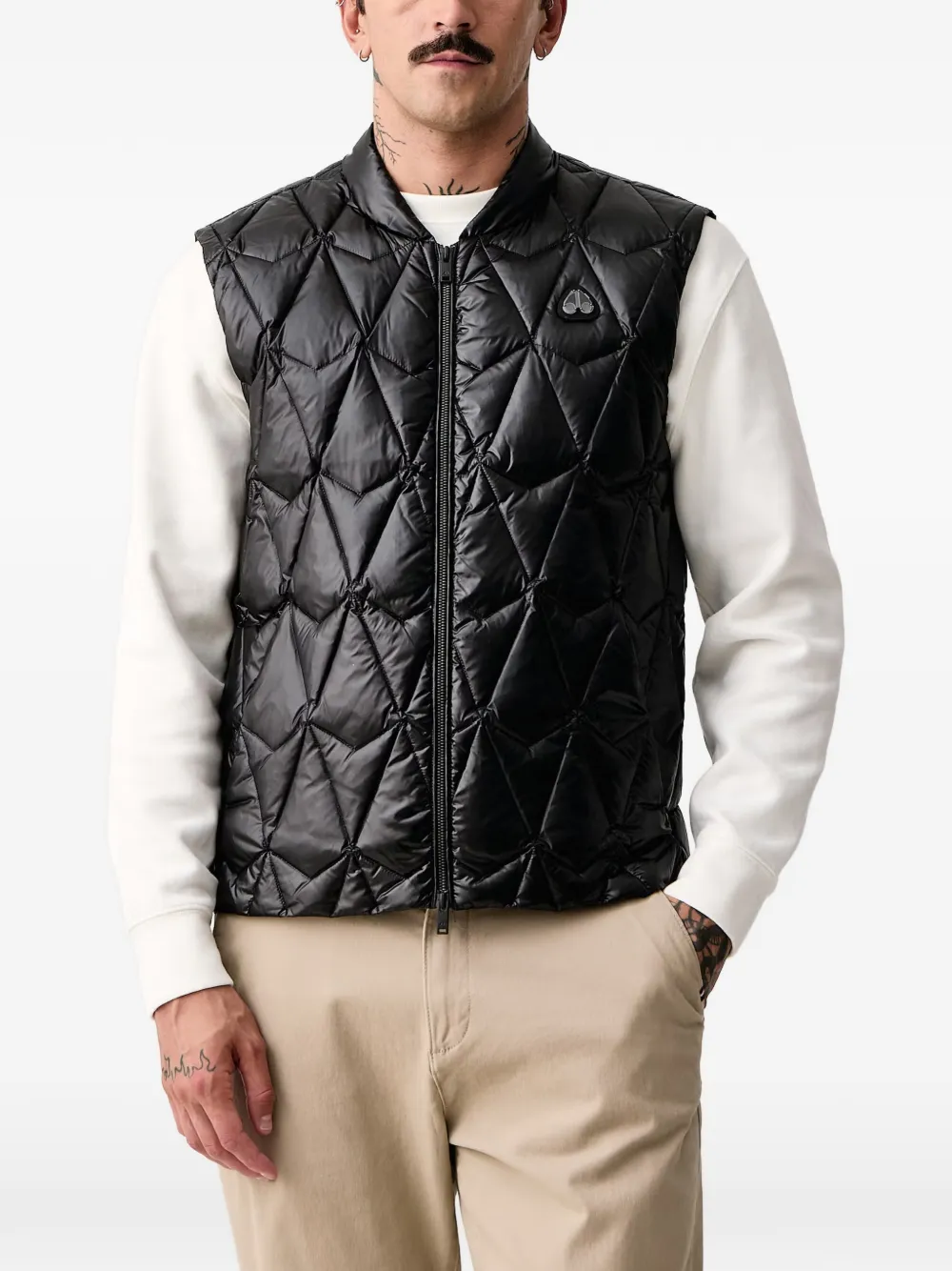 Moose Knuckles Iceberg gewatteerde bodywarmer Zwart