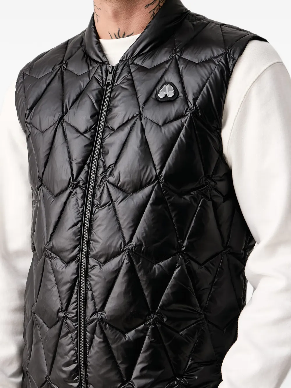 Moose Knuckles Iceberg gewatteerde bodywarmer Zwart