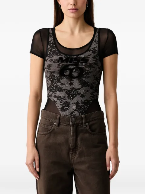 Miss Sixty lace-overlay mesh bodysuit