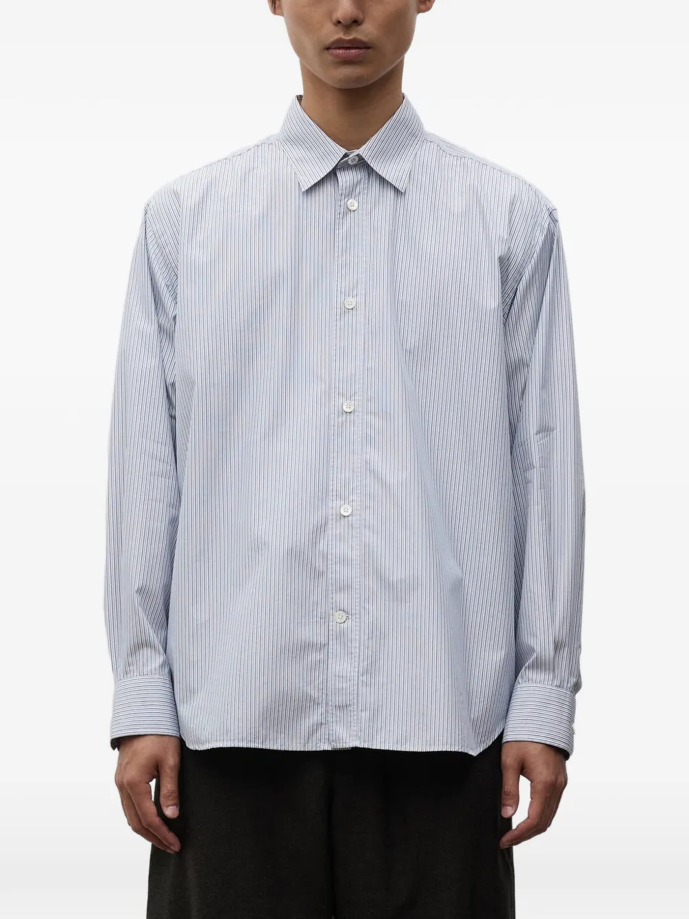 Norse Projects Espevik striped cotton shirt Blauw
