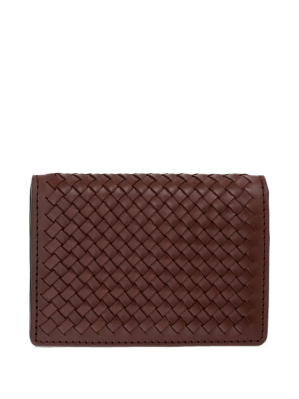 DRAGON DIFFUSION woven leather card holder - Marrone