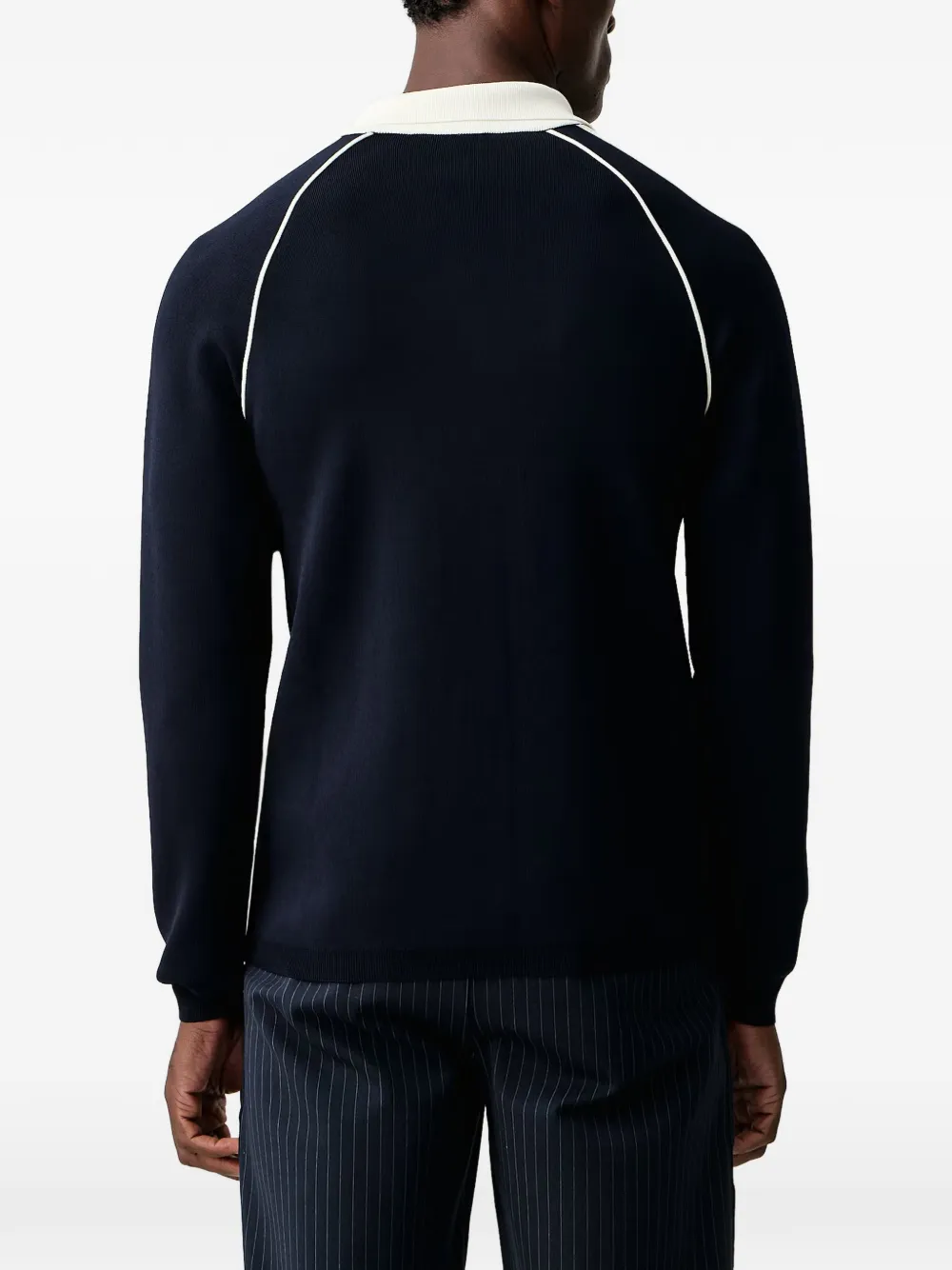Fila Cortina contrast-trim raglan-sleeve sweater Blauw