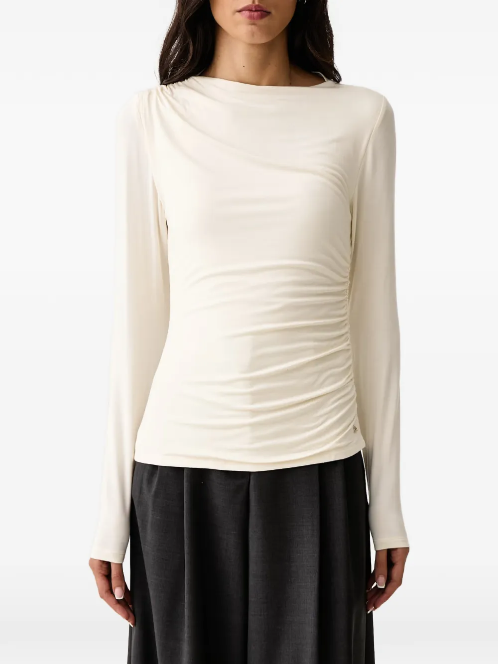 DKNY ruched long-sleeve top Wit