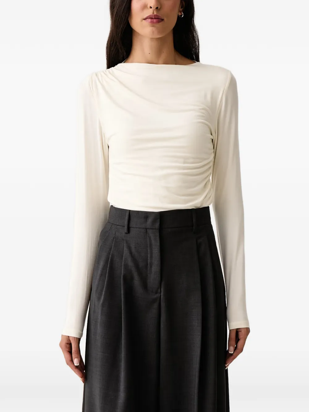 DKNY ruched long-sleeve top Wit
