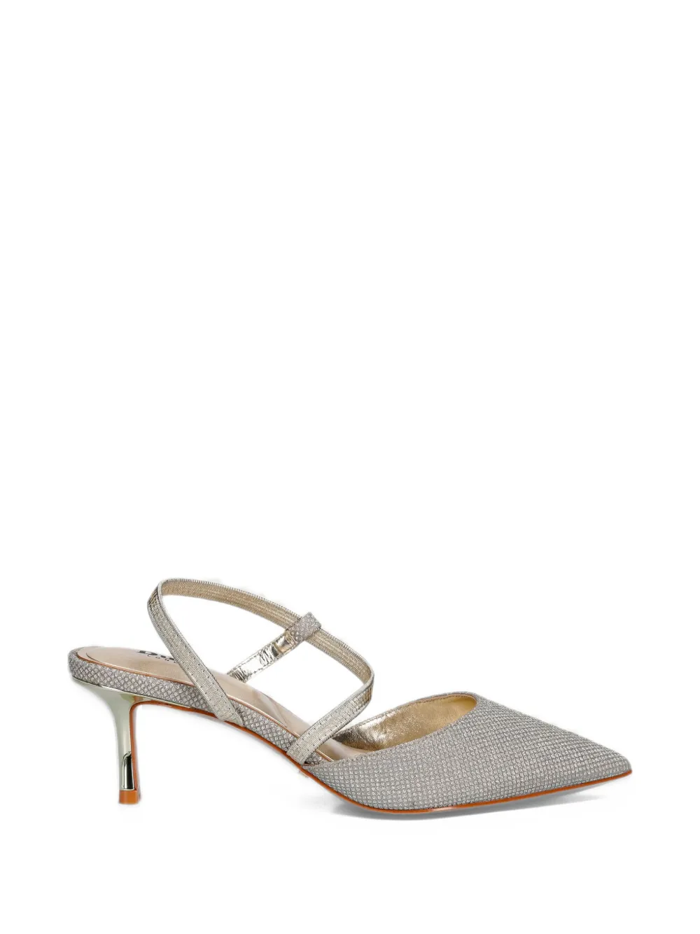 Dune London Charming glitter-effect slingback pumps - Argent Dune London Charming glitter-effect slingback pumps - Argent