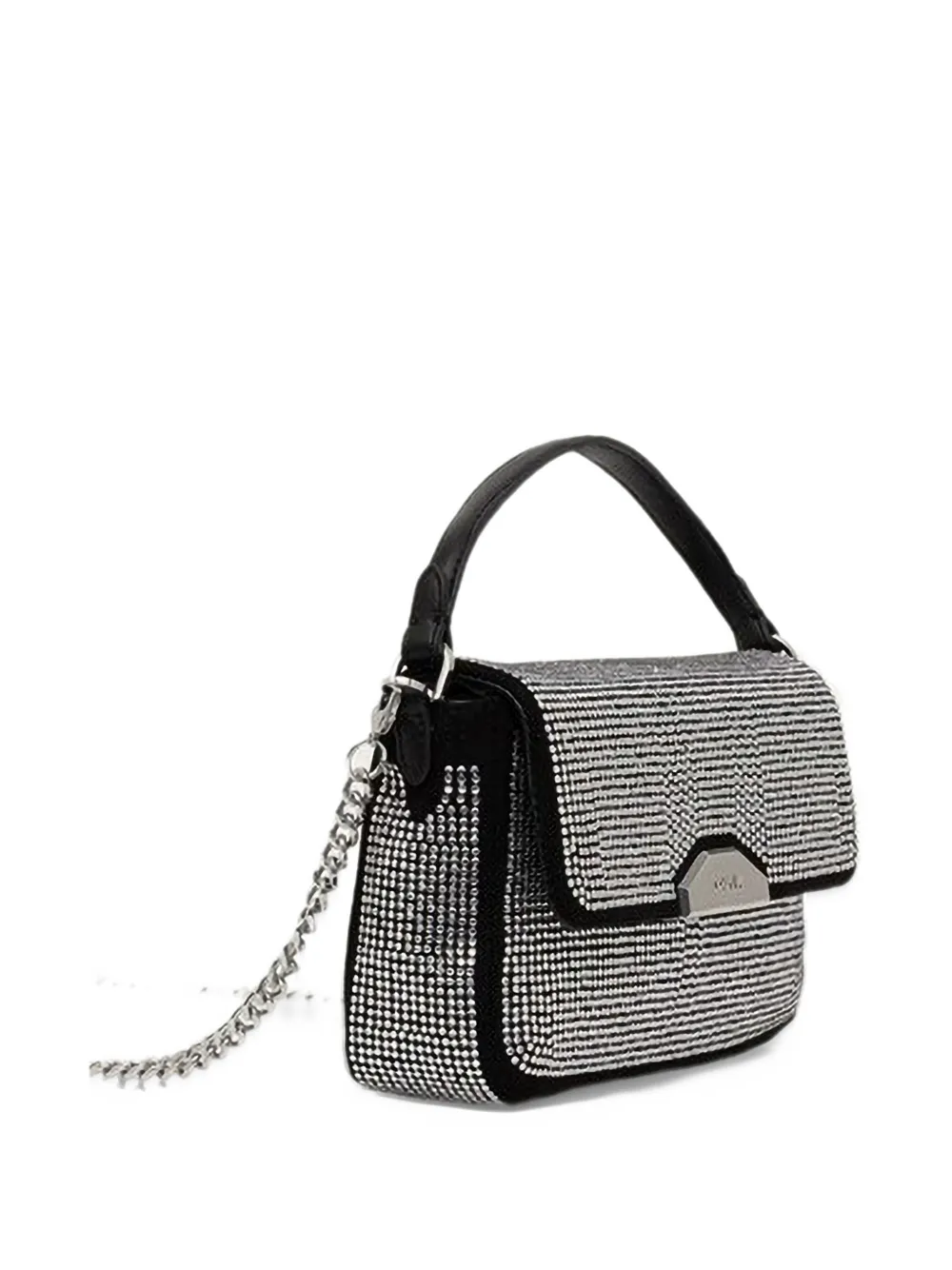 DKNY crystal-embellished logo-plaque tote bag Zwart