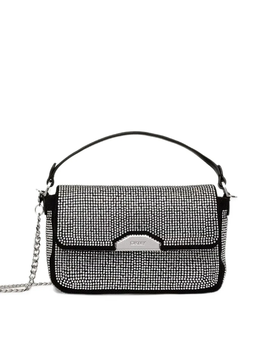 DKNY crystal-embellished logo-plaque tote bag Zwart