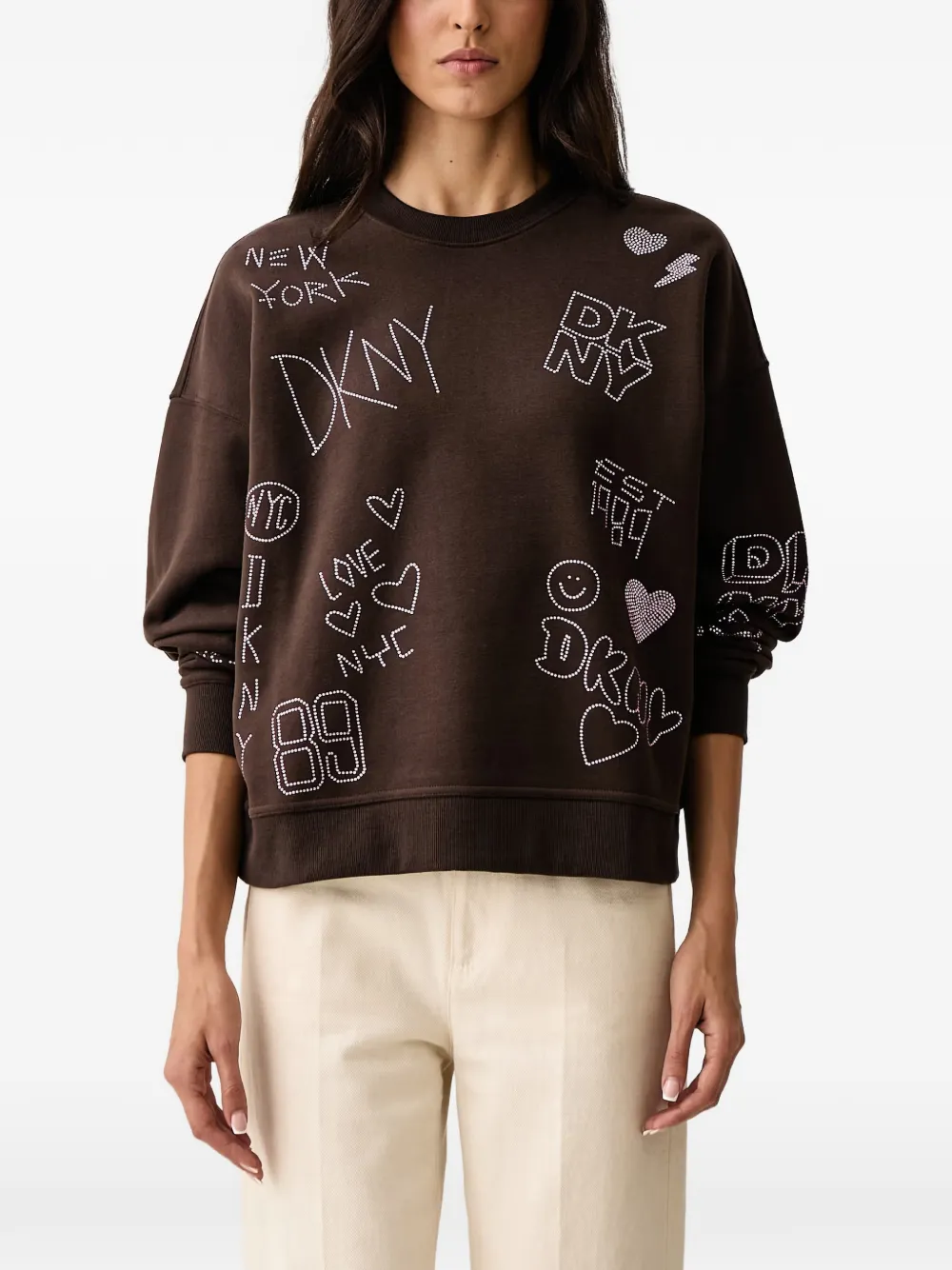 DKNY rhinestone-embellished sweatshirt Bruin