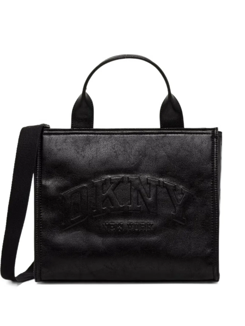 DKNY logo-embossed tote bag Zwart