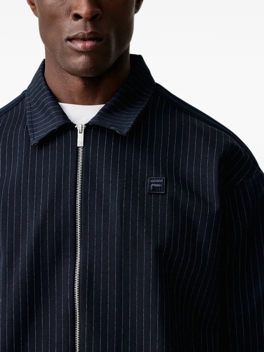 Fila Padola jack met krijtstreep en logo-patch Blauw