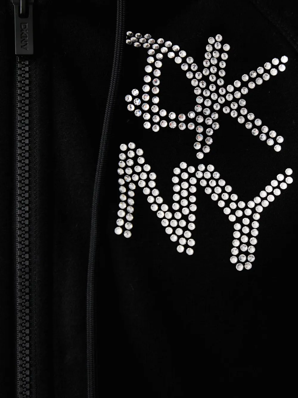 DKNY logo-print rhinestone-embellished hoodie Zwart