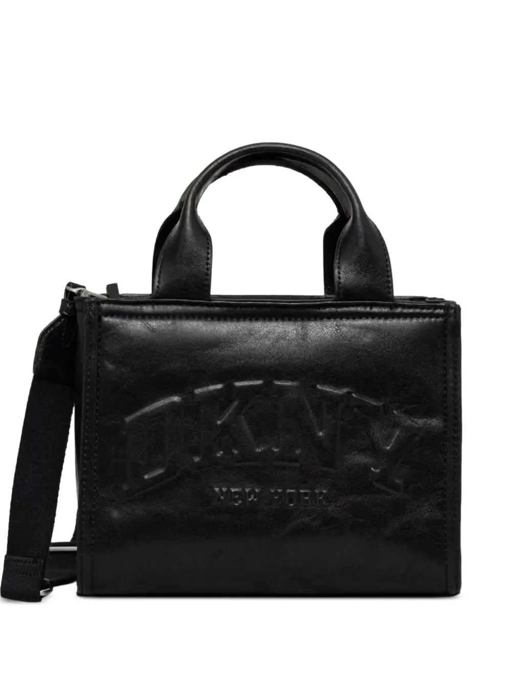 DKNY logo-embossed tote bag Zwart