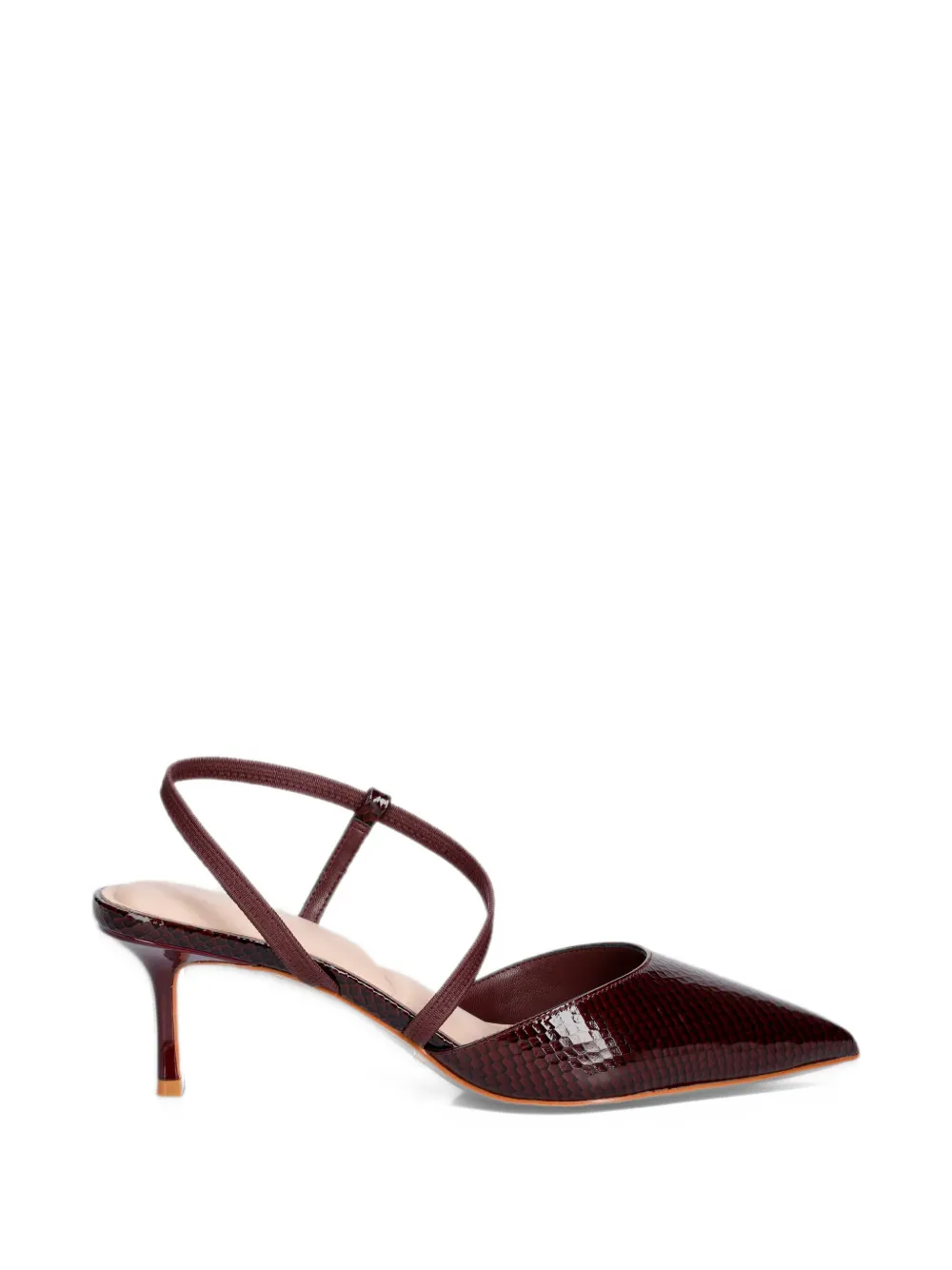 Dune London Charming snakeskin-effect slingback pumps - Rouge Dune London Charming snakeskin-effect slingback pumps - Rouge