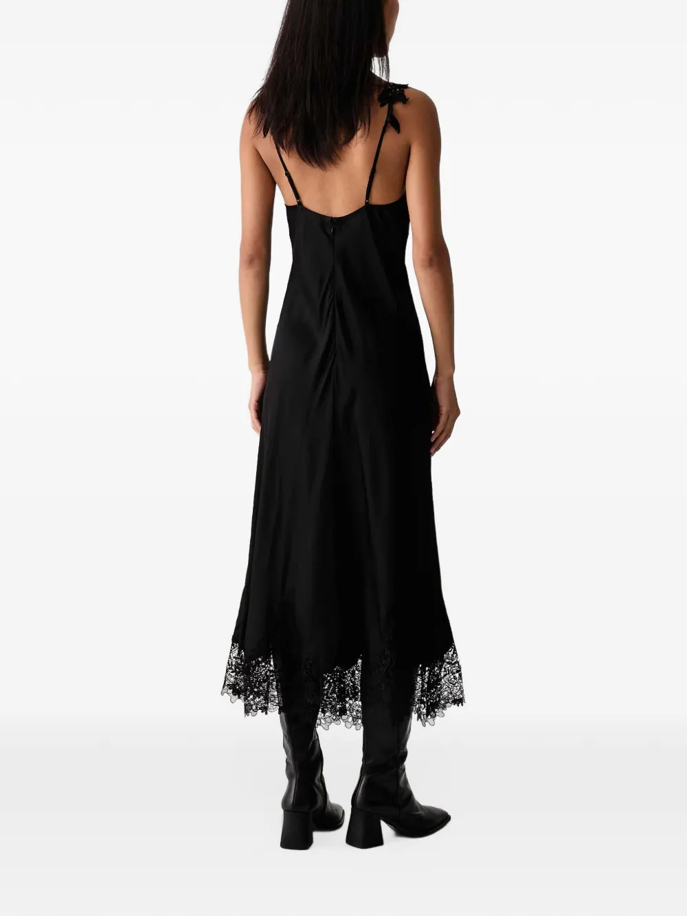 FARM Rio lace slip maxi dress Zwart