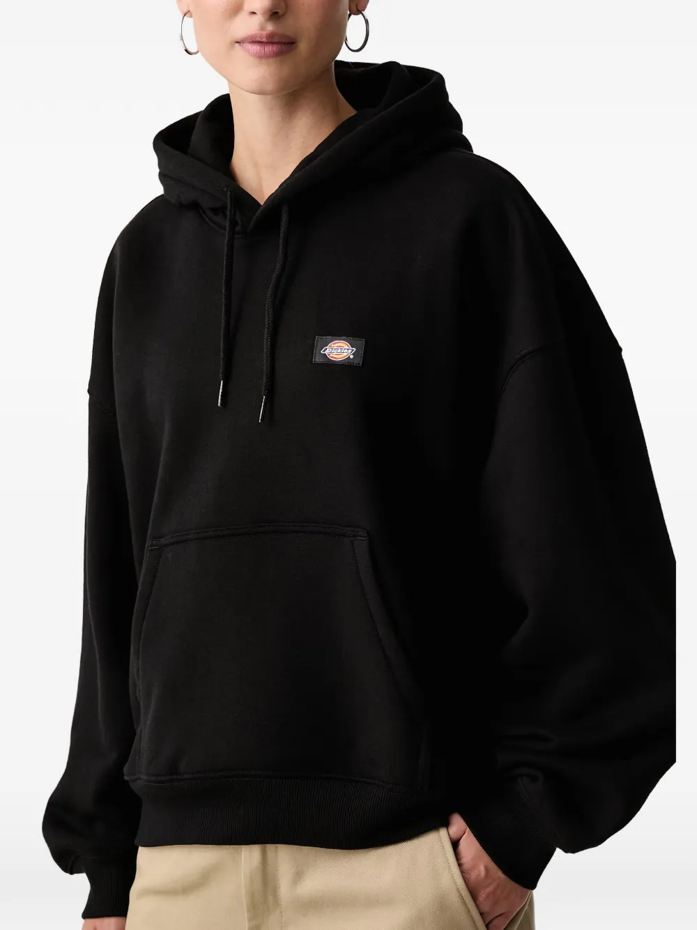 DICKIES Hoodie met logopatch Zwart