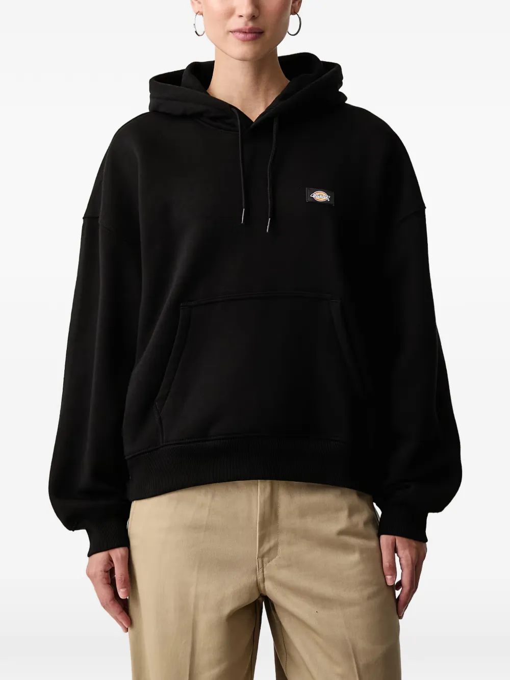DICKIES logo-patch drawstring hoodie - Nero