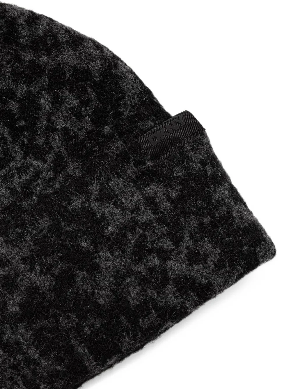 DKNY leopard-pattern pompom beanie hat Zwart