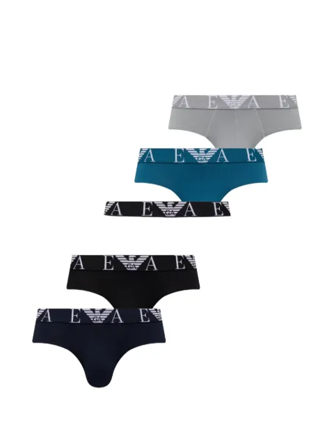 Emporio Armani 5-pack of stretch-cotton briefs with elastic logo-waistband
