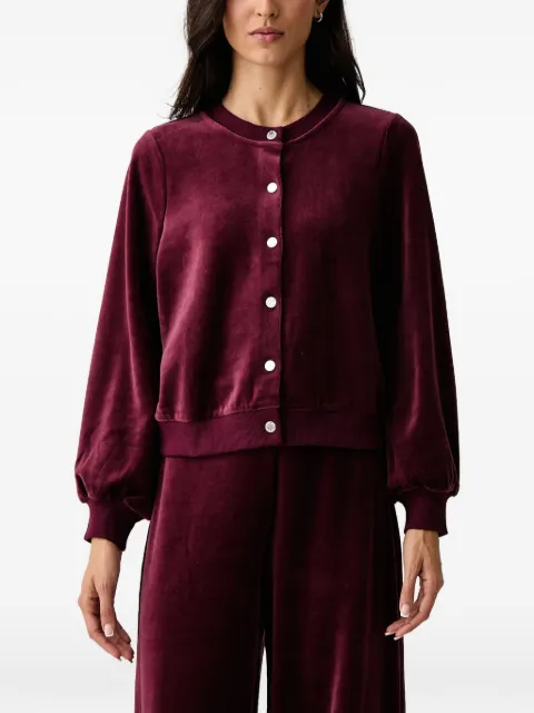 DKNY velvet press-stud sweatshirt