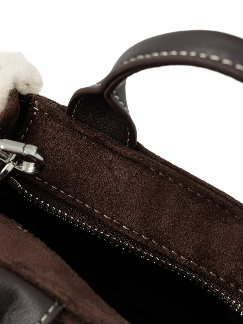 DKNY logo-patch faux-shearling tote bag Bruin