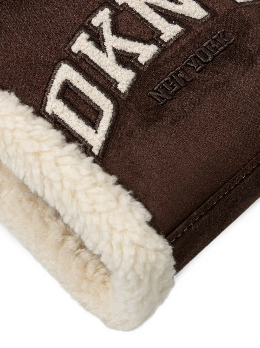 DKNY logo-patch faux-shearling tote bag Bruin