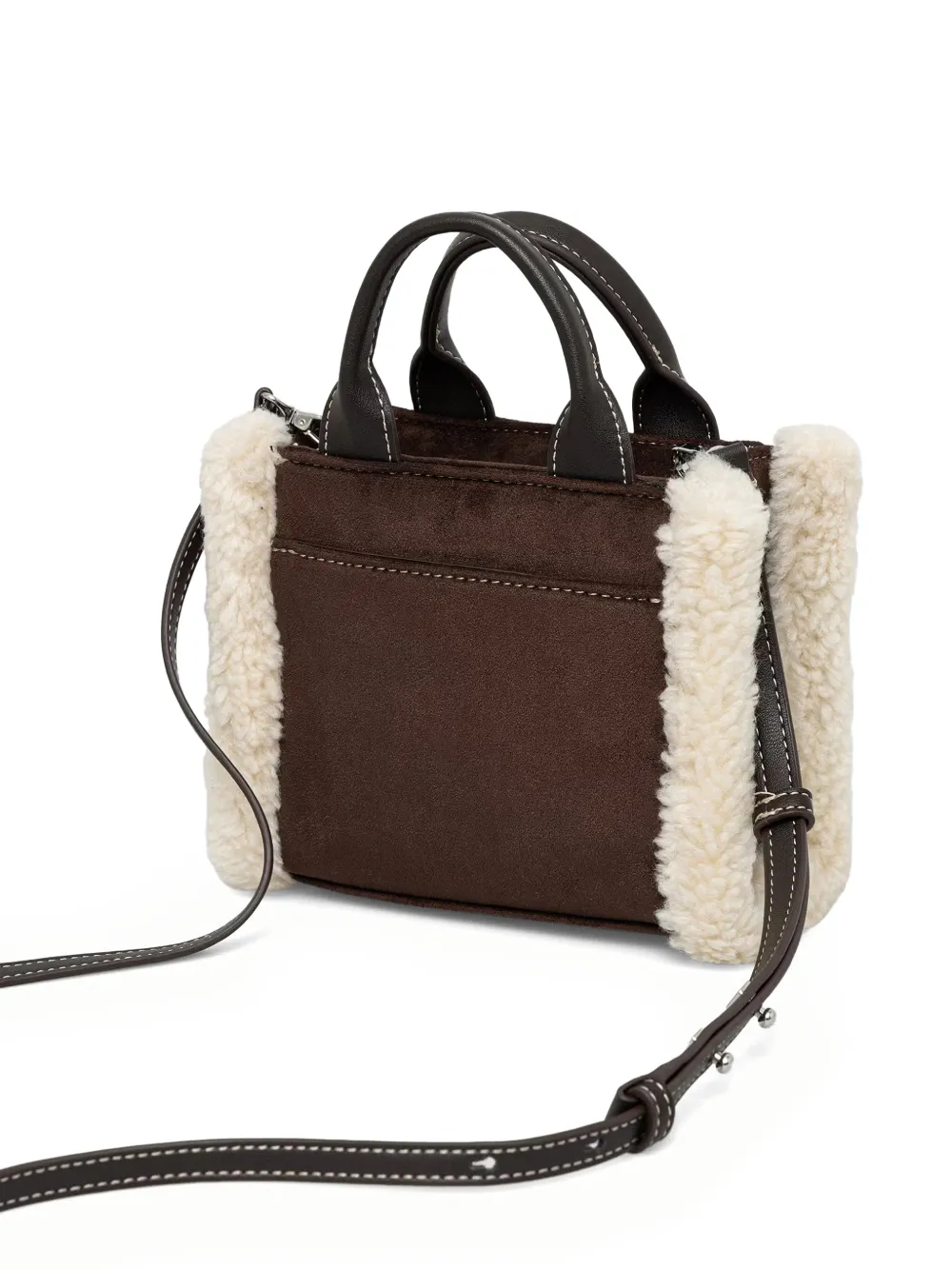 DKNY logo-patch faux-shearling tote bag Bruin