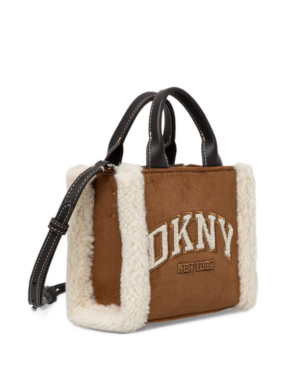 DKNY logo-patch two-way mini bag Bruin