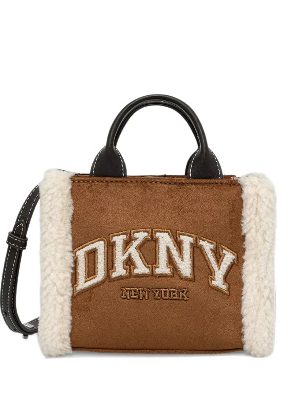 DKNY logo-patch two-way mini bag Bruin