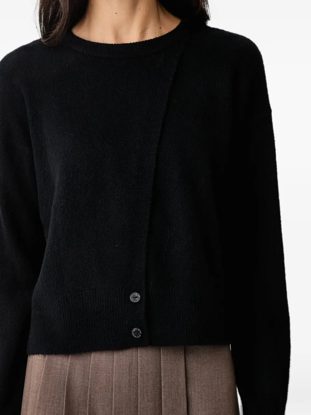 DKNY asymmetric button-fastening cardigan Zwart