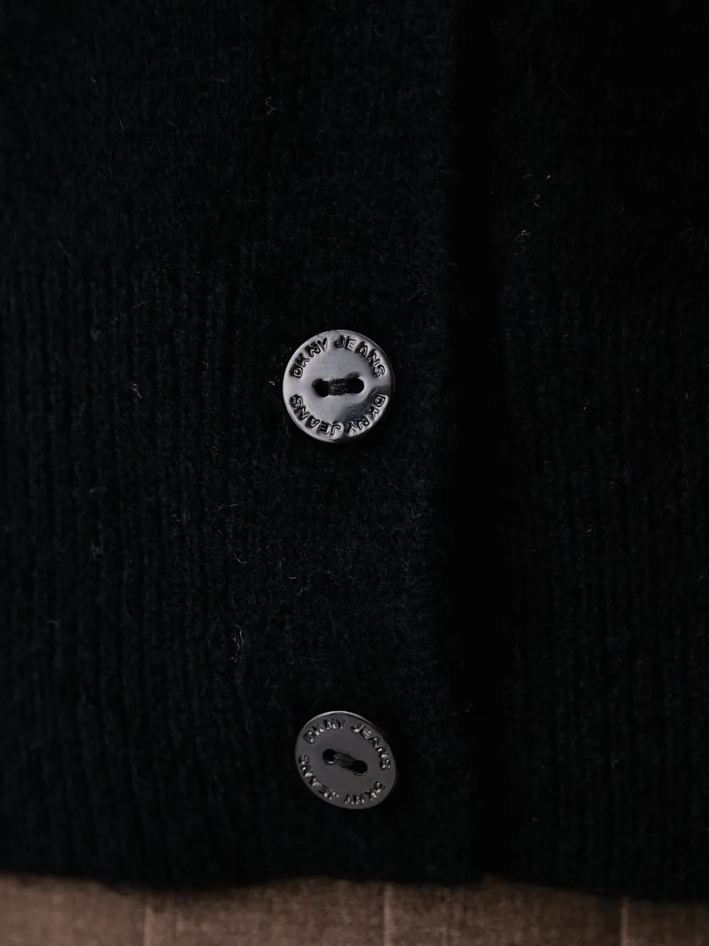 DKNY asymmetric button-fastening cardigan Zwart