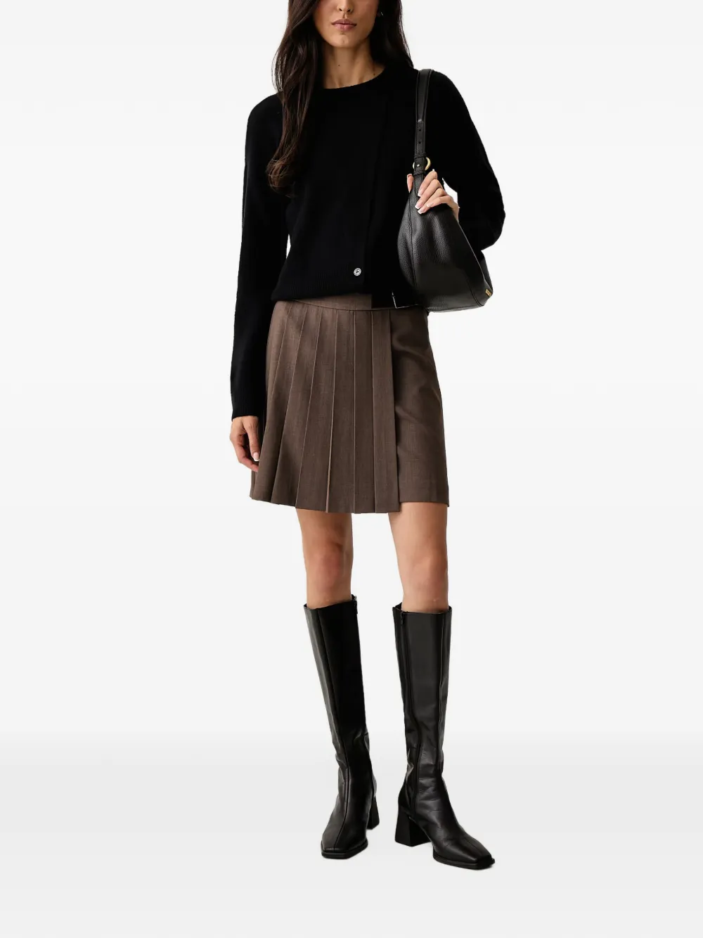 DKNY asymmetric button-fastening cardigan Zwart