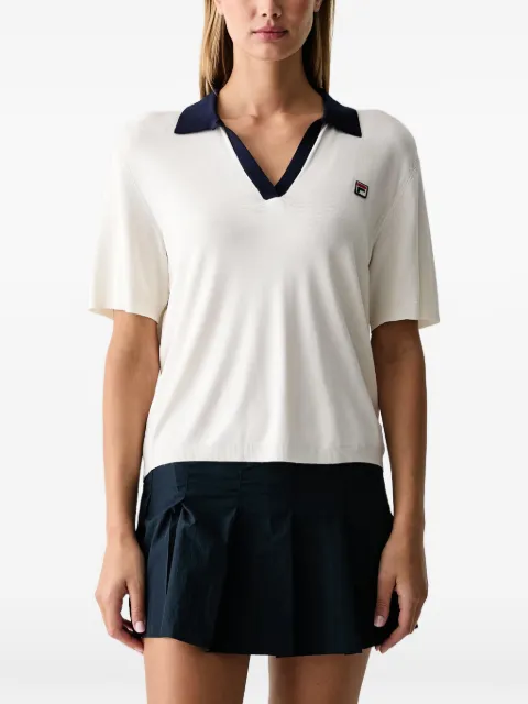 Fila Sennes logo-patch V-neck T-shirt