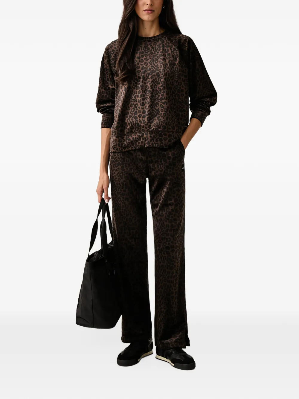 DKNY leopard-print raglan-sleeve sweatshirt Bruin