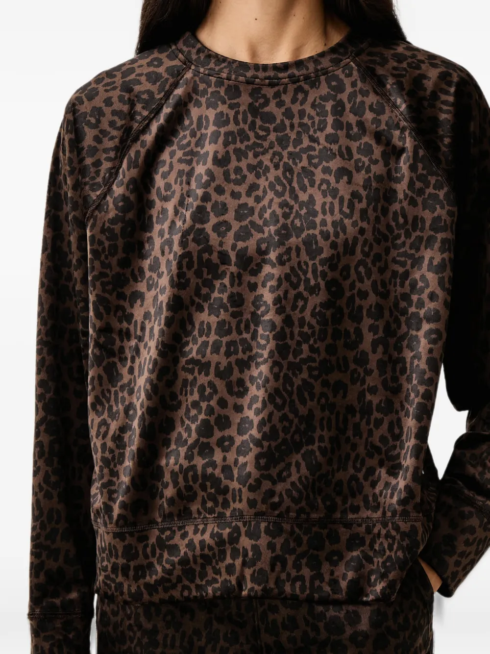DKNY leopard-print raglan-sleeve sweatshirt Bruin