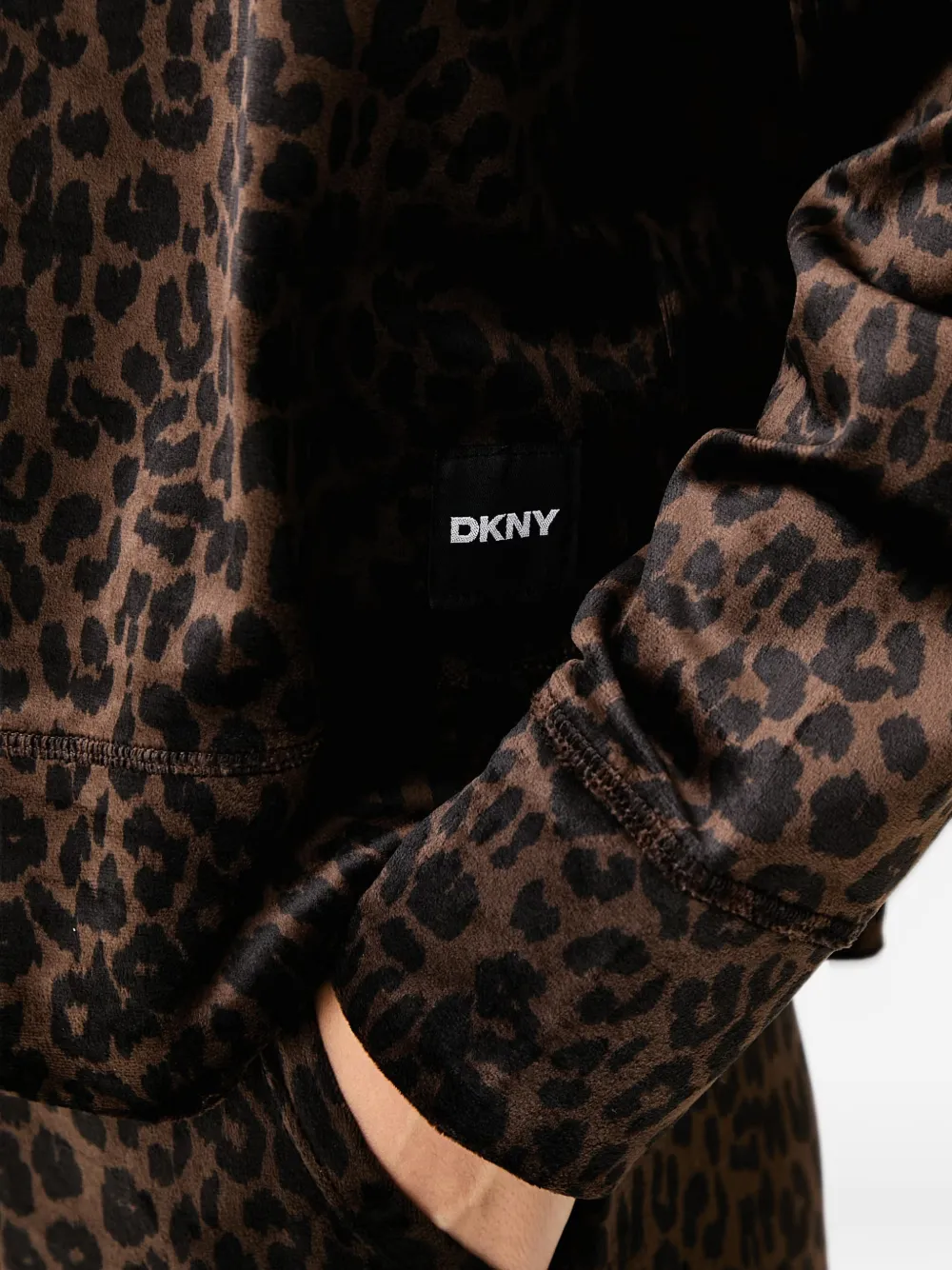 DKNY leopard-print raglan-sleeve sweatshirt Bruin