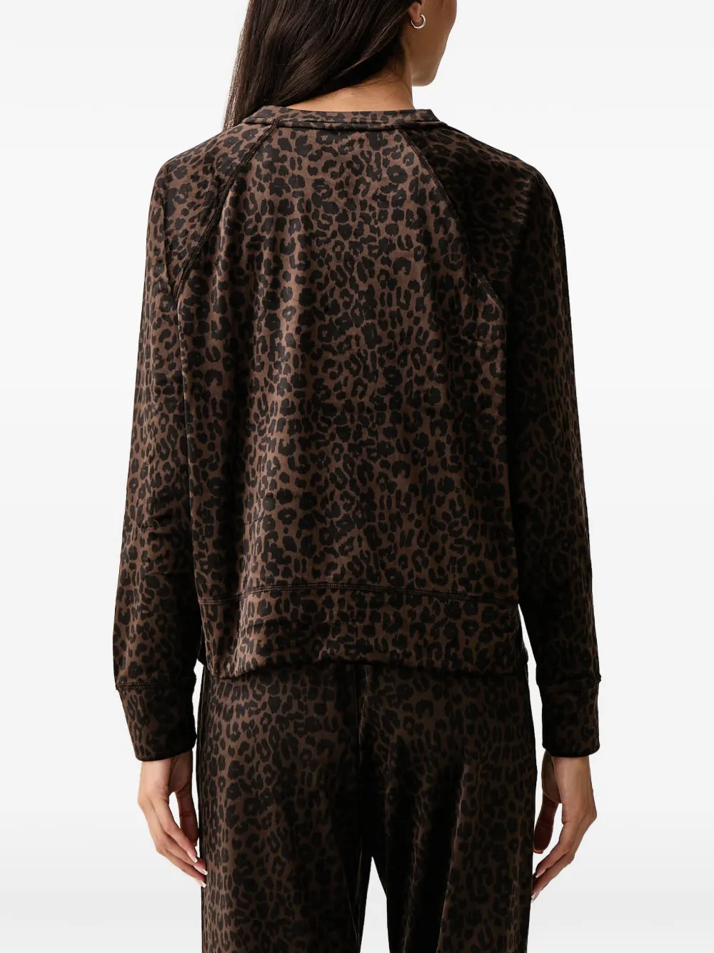 DKNY leopard-print raglan-sleeve sweatshirt Bruin