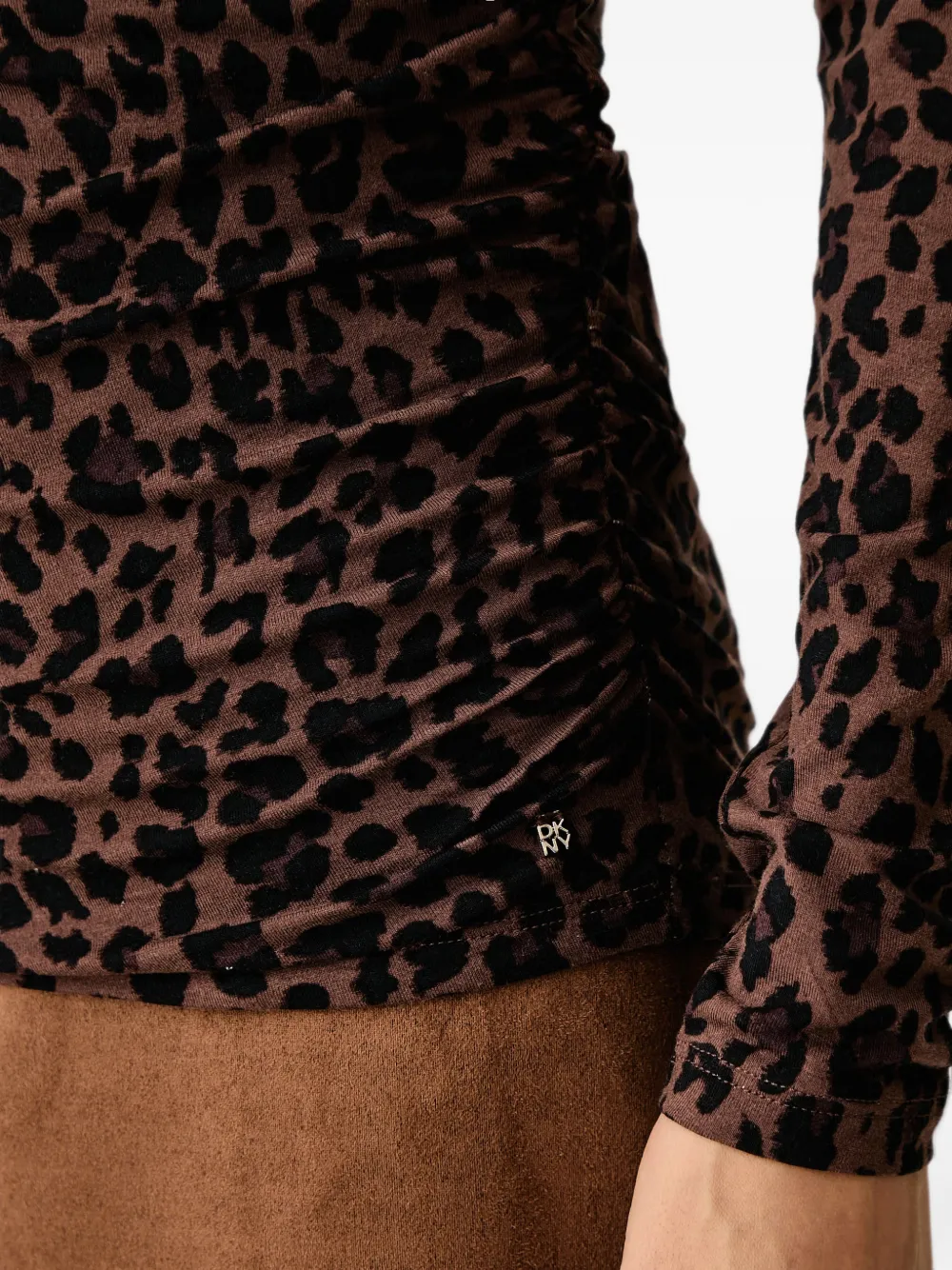 DKNY leopard-print ruched top Bruin
