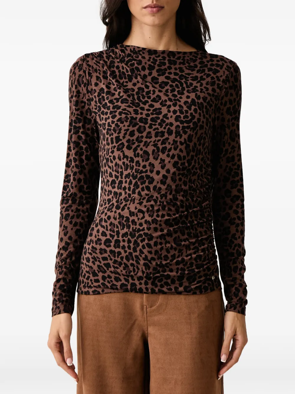 DKNY leopard-print ruched top Bruin